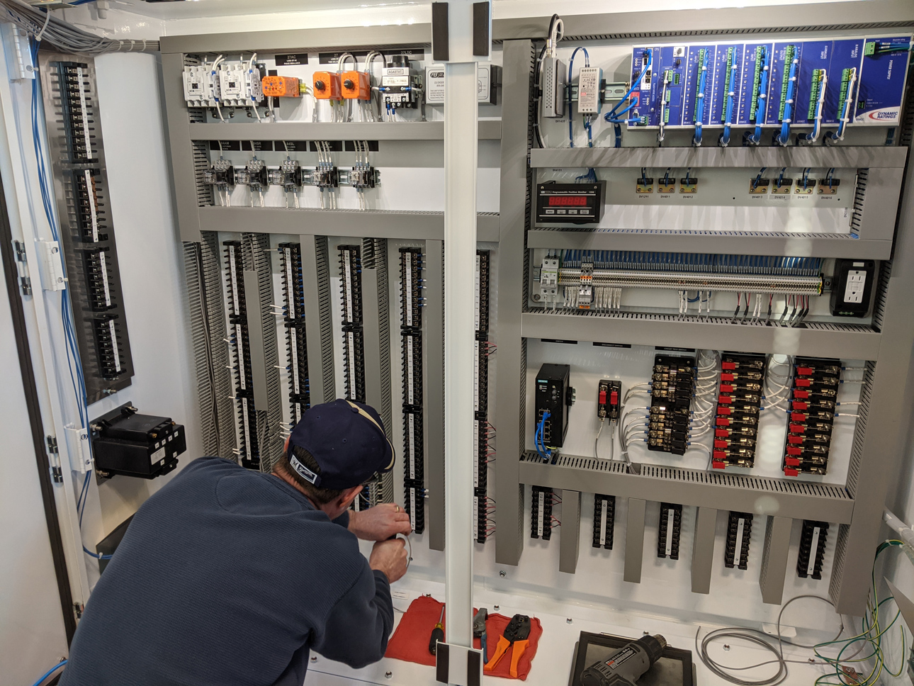 jay-working-on-cabinet Dynamic Ratings Control Cabinet Design